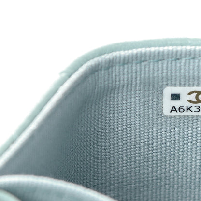 Chanel Lambskin Quilted Chanel 19 Flap Coin Purse With Chain Light Blue 8 of 13
