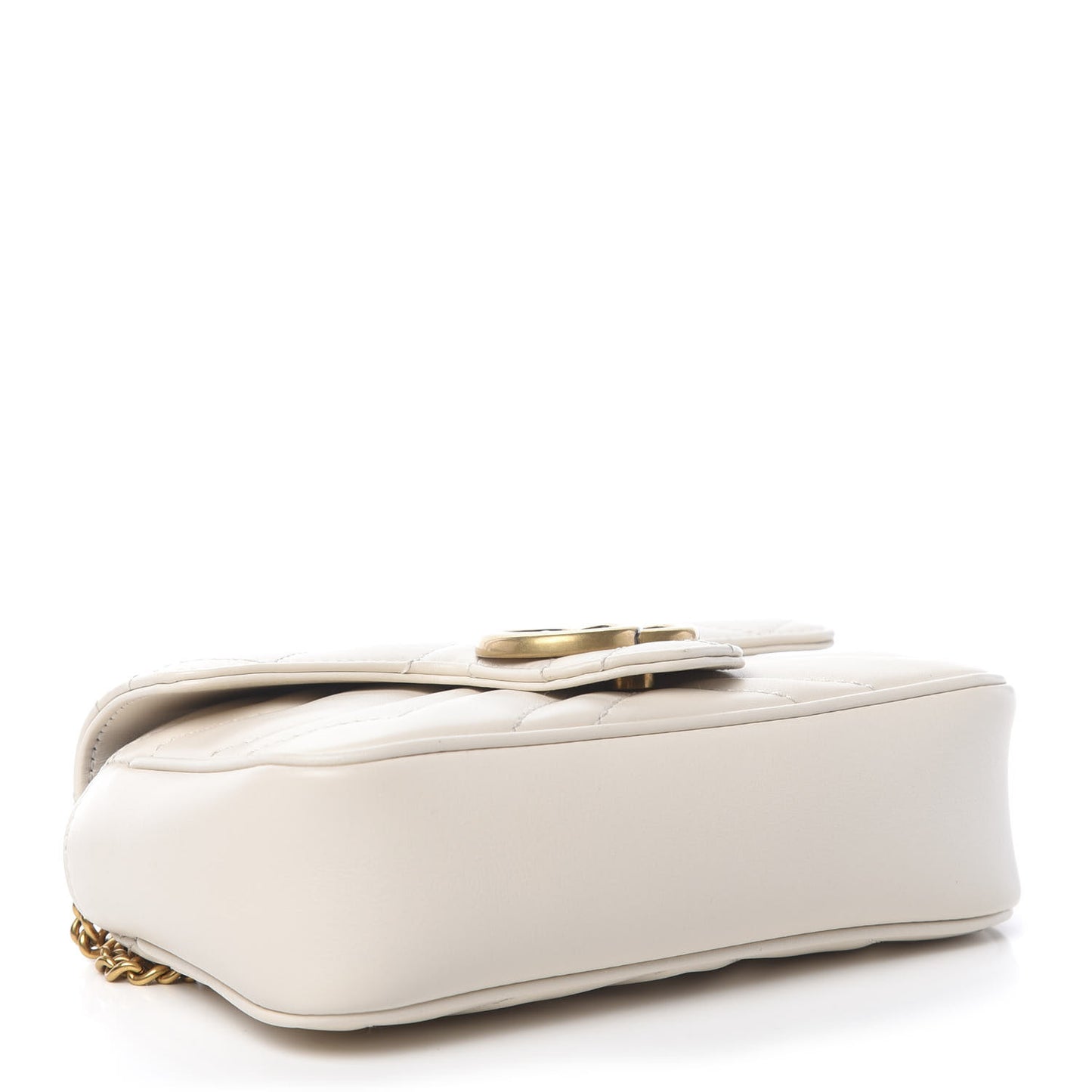 Calfskin Matelasse Super Mini GG Marmont Shoulder Bag White