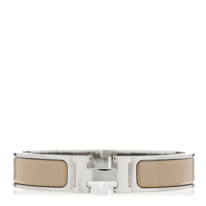 Hermes Enamel Narrow Clic Clac H Bracelet GM Chestnut 1 of 3