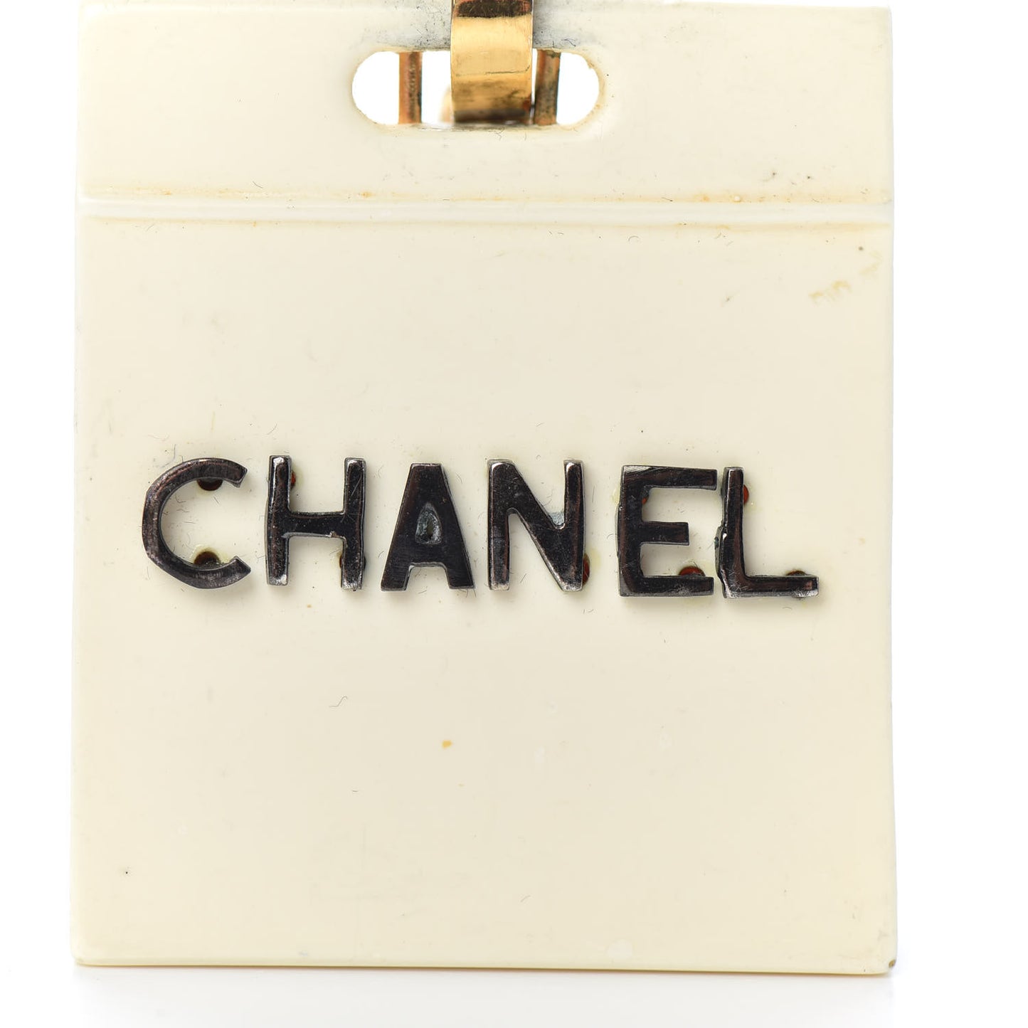 Clip on Shopping Bag CC Earrings Gold
