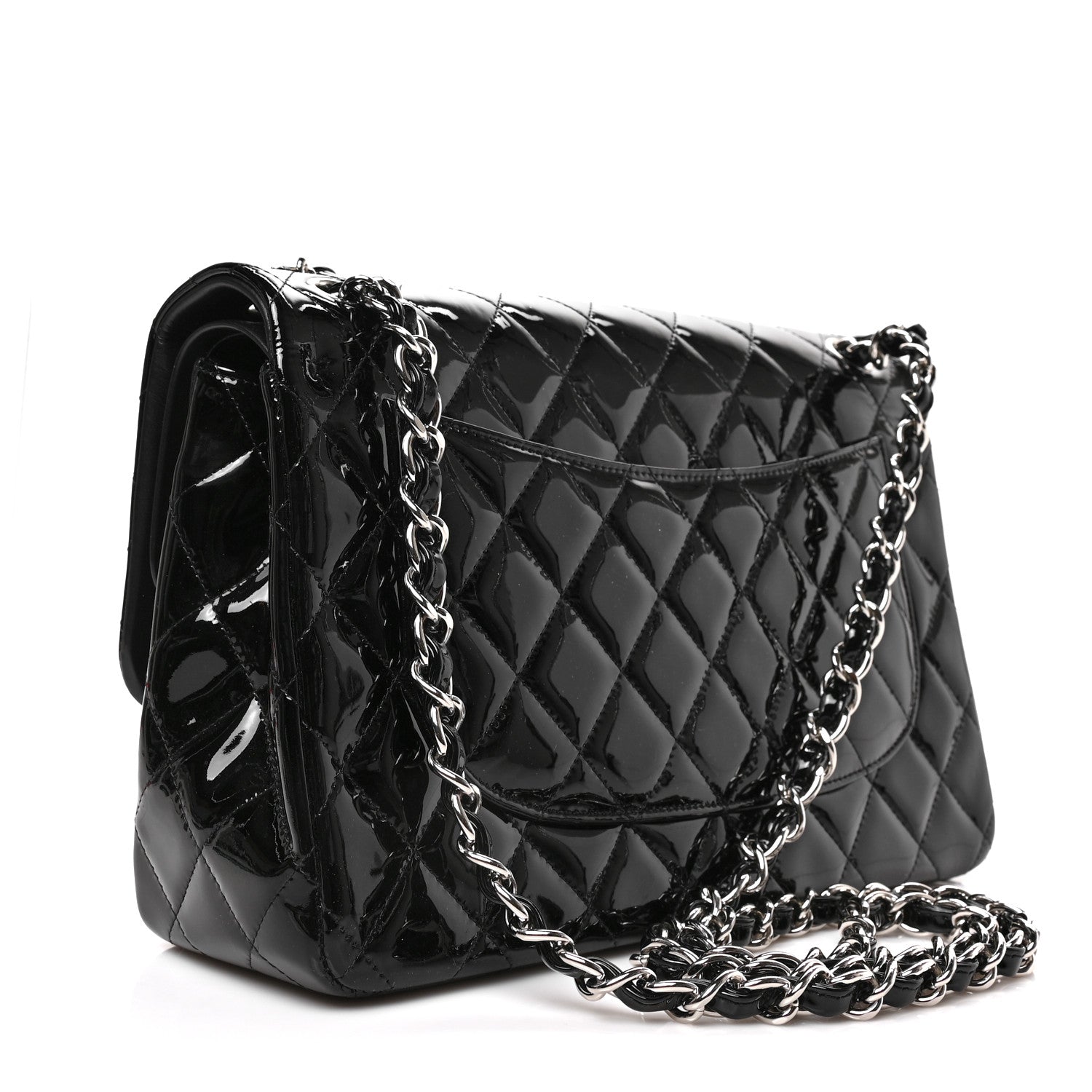 Chanel Patent Quilted Jumbo Double Flap Black 3 of 9