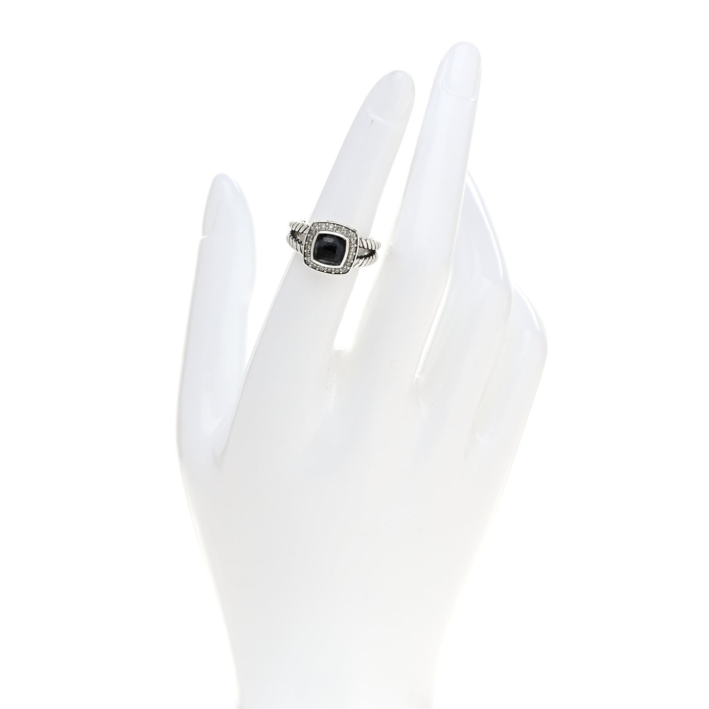 Sterling Silver Diamond Black Orchid 7mm Petite Albion Ring 49 5
