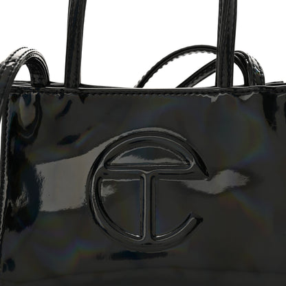 Telfar Patent Vegan Leather Small Shopping Bag Black Rainbow 8 of 10