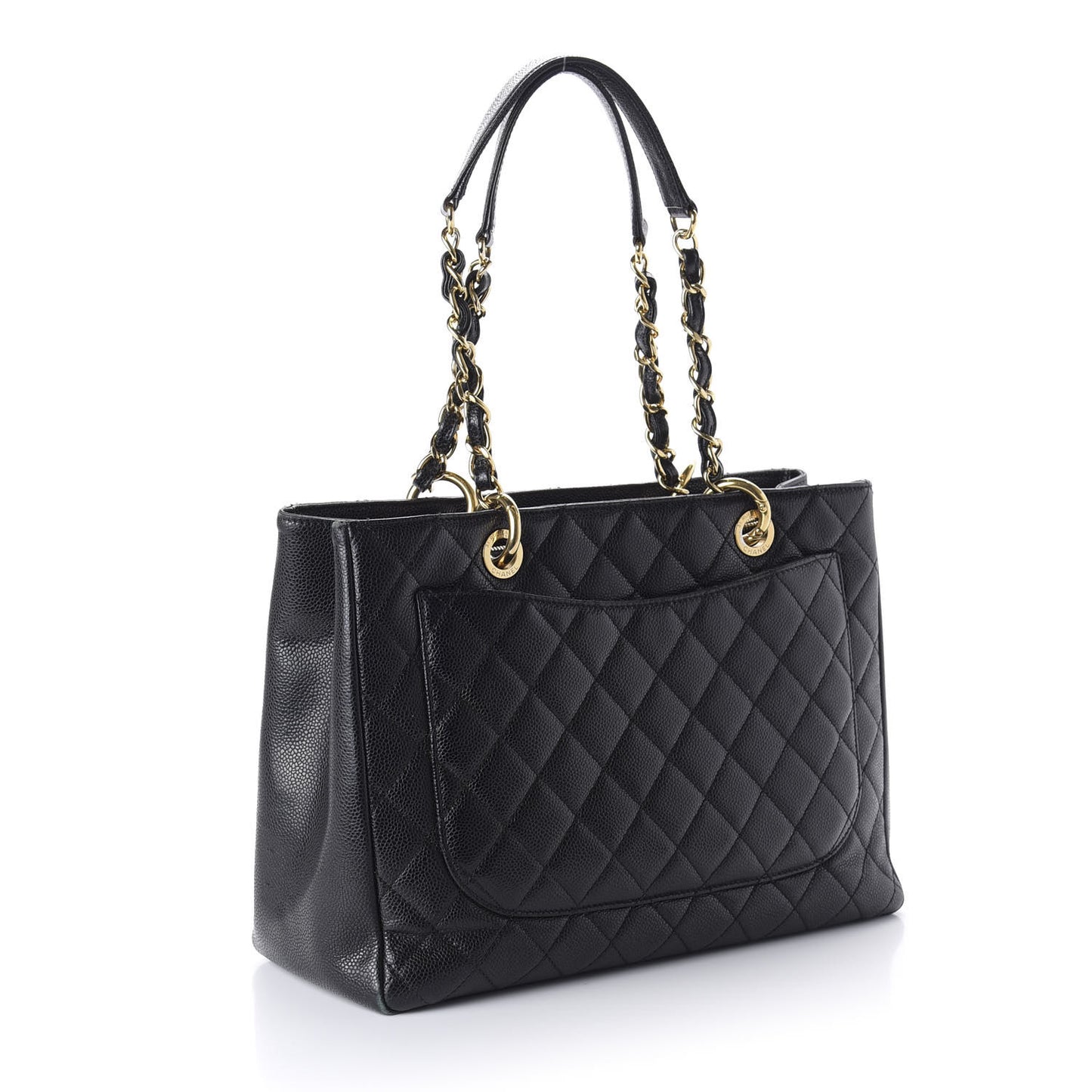 Caviar Quilted Grand Shopping Tote GST Black