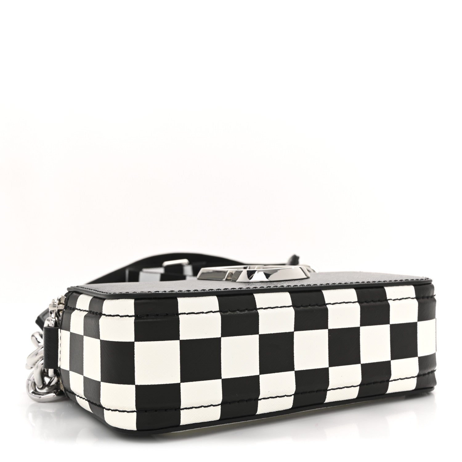 Marc Jacobs X Bloomingdales 150th Anniversary Saffiano Small Snapshot Camera Bag Black White 4 of 10
