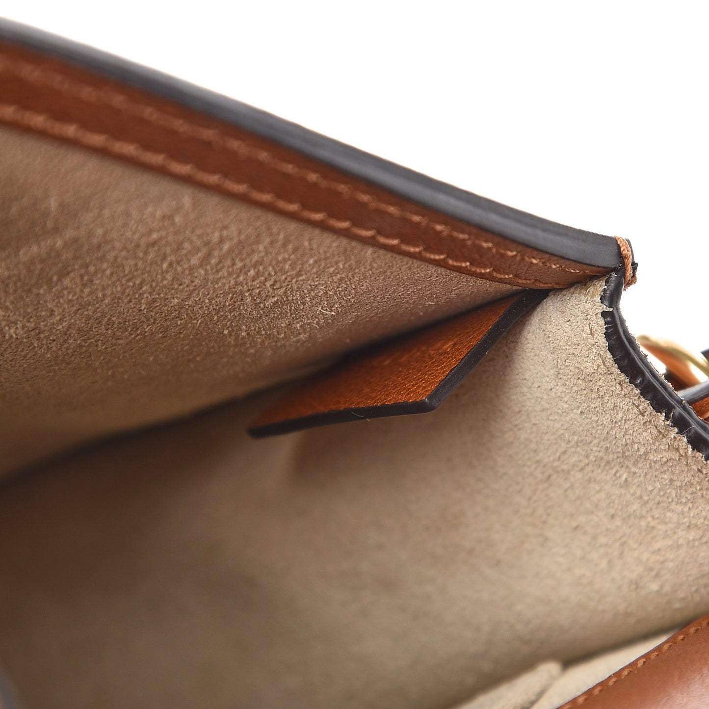 Calfskin Suede Small Nile Bracelet Bag Caramel