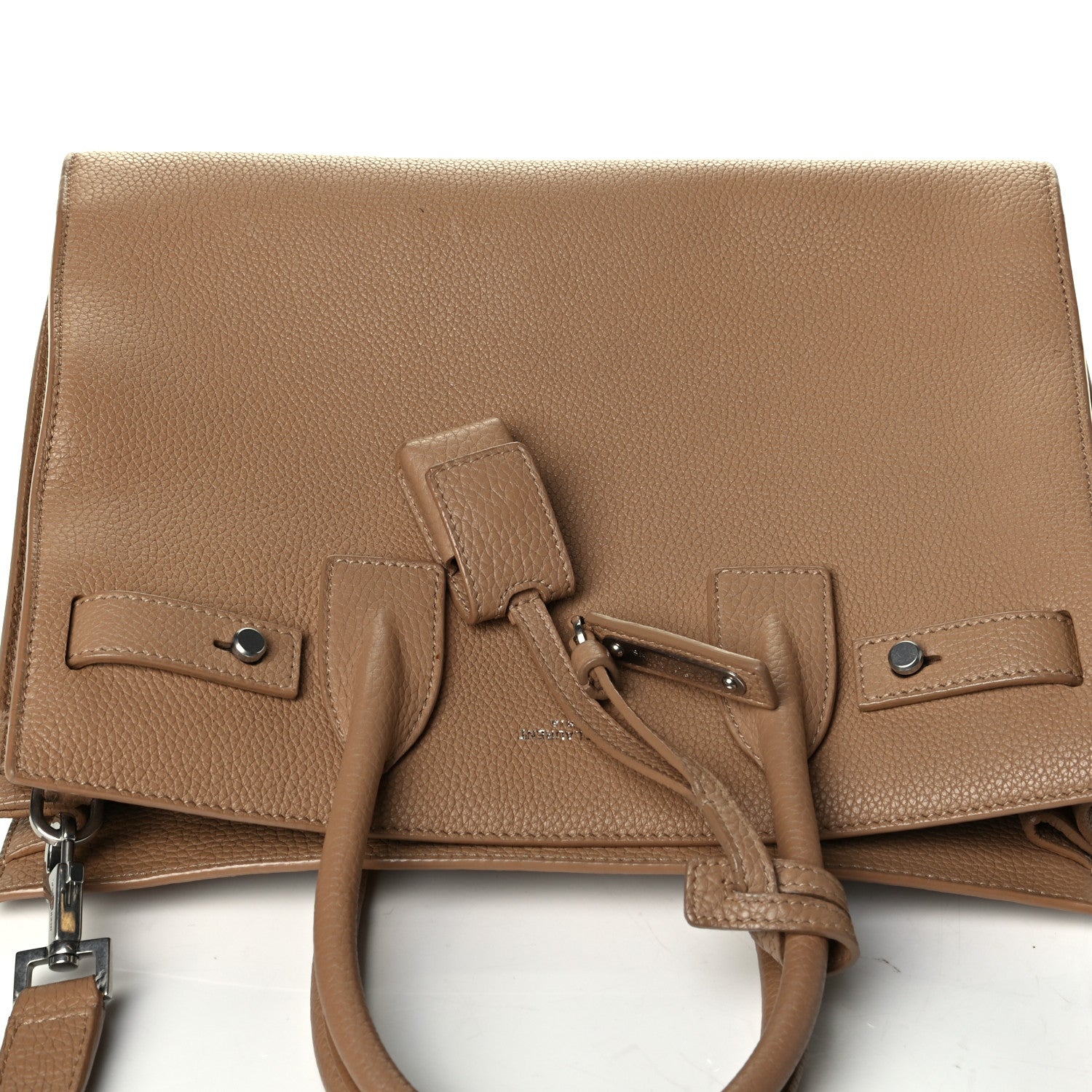 Saint Laurent Grained Calfskin Baby Sac De Jour Souple Dark Beige 6 of 8