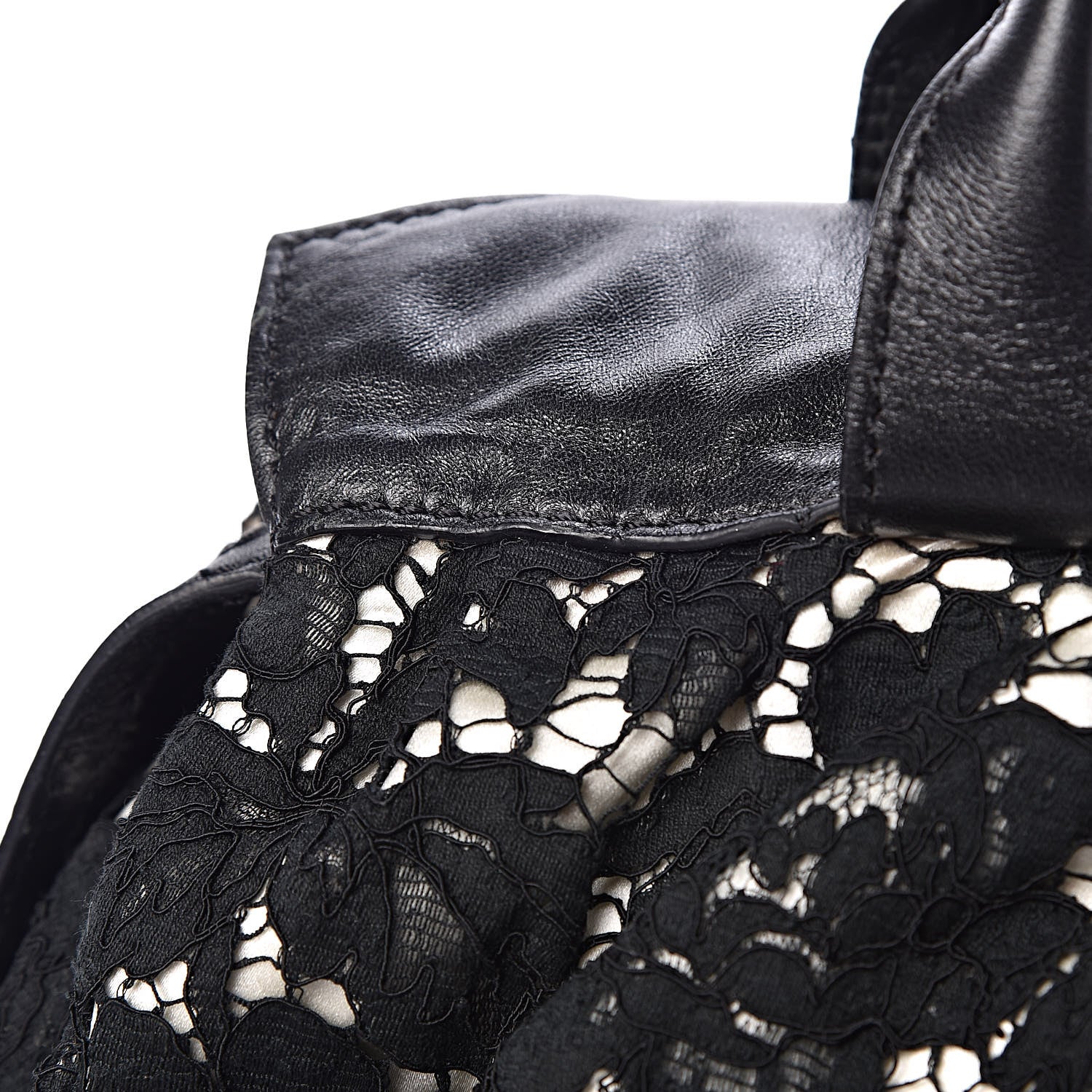 Valentino Garavani Satin Lace Satchel Black 15 of 20