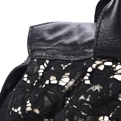 Valentino Garavani Satin Lace Satchel Black 15 of 20