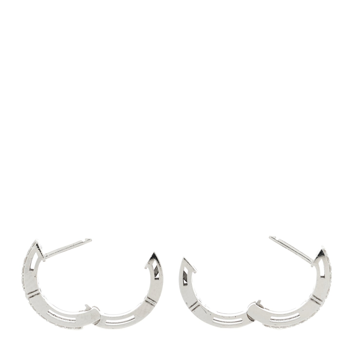 18K White Gold Love in Verona Huggie Hoop Earrings