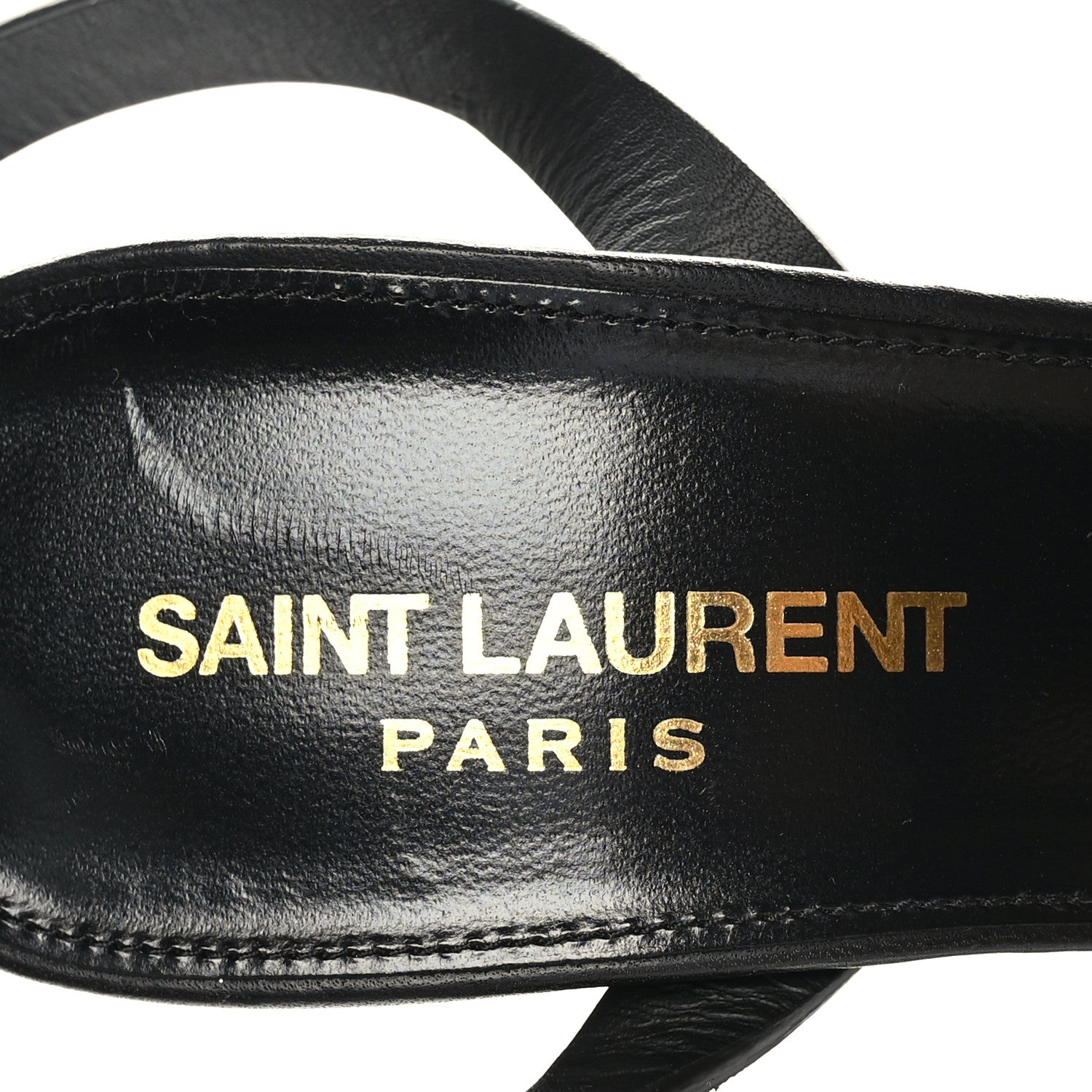 Saint Laurent Calfskin Platz 105 Platform Sandals 36.5 Black 8 of 9