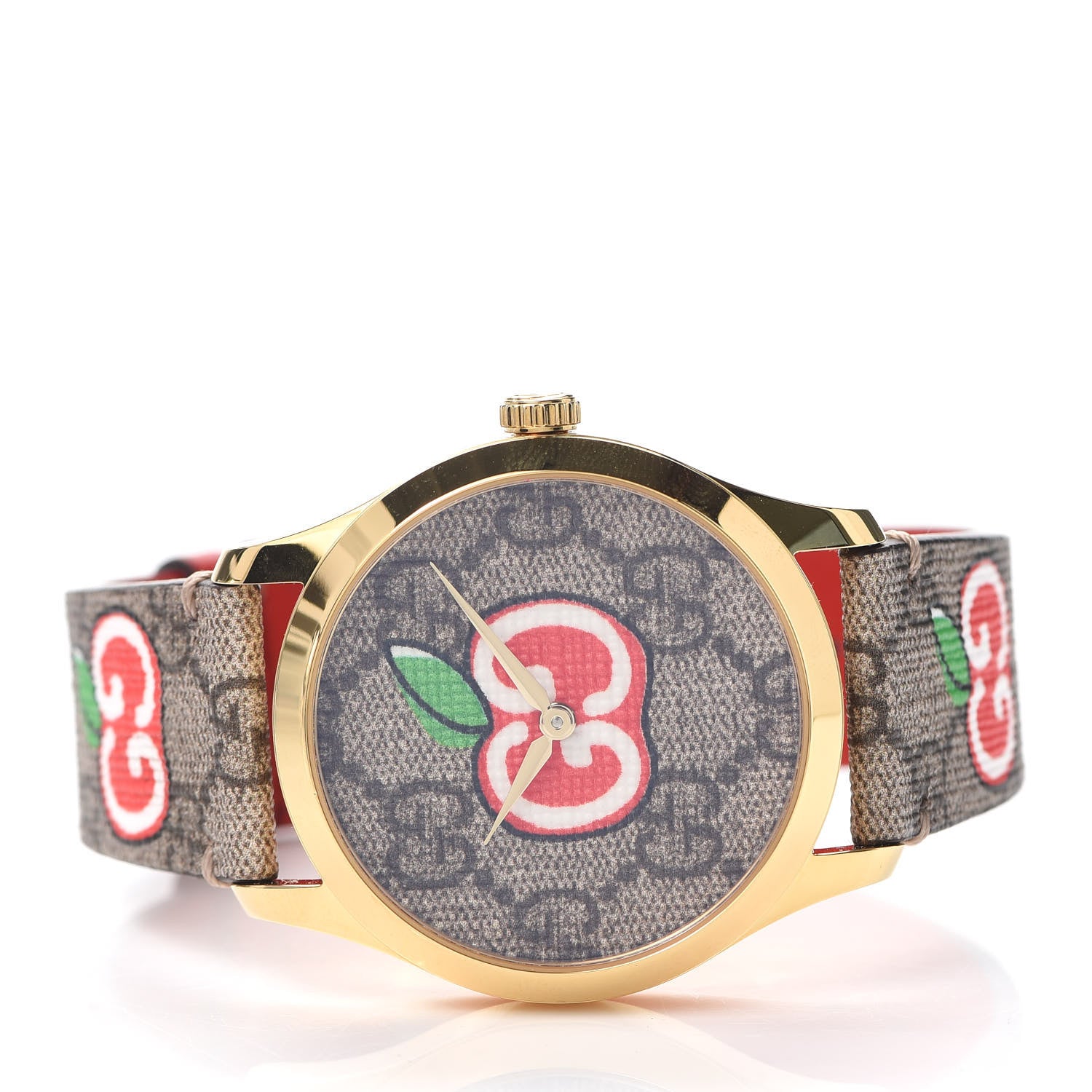 Gucci Stainless Steel Canvas 38mm G-Timeless Chinese Valentine's GG Apple Quartz Watch Brown 2 of 5