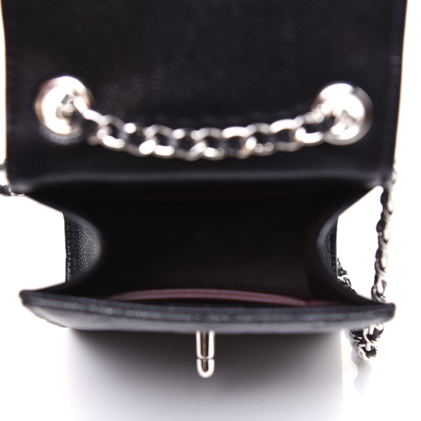 Caviar Quilted Classic Phone Holder Black