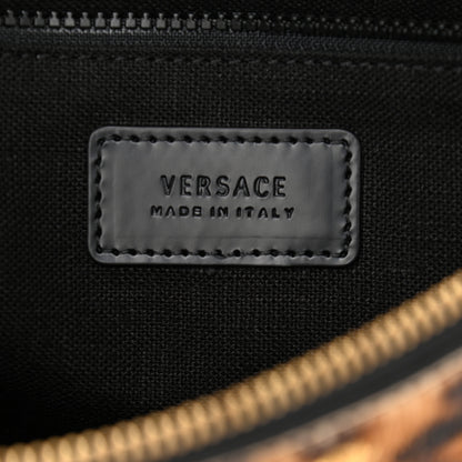 Versace Faux Fur Leopard Print Portfolio Case Black 6 of 8
