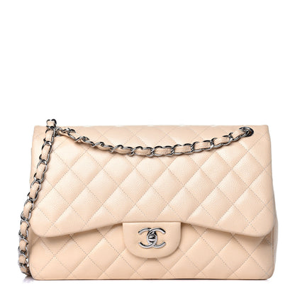 Chanel Caviar Quilted Jumbo Double Flap Beige Clair 1 of 10