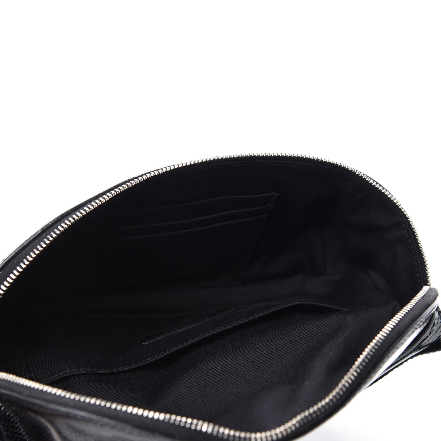 Saint Laurent Lizard Embossed Calfskin Belt Bag Black 5 of 10