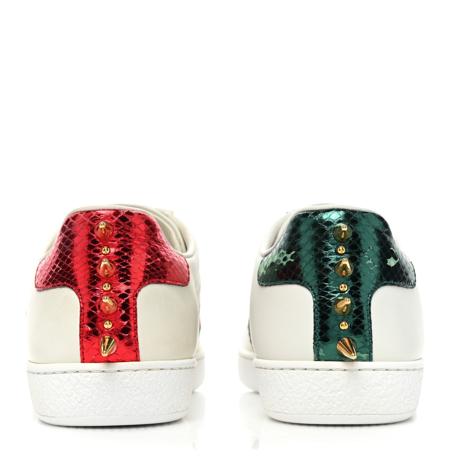 Gucci Calfskin Web Pearl Studded Womens Ace Sneakers 37.5 White 4 of 14
