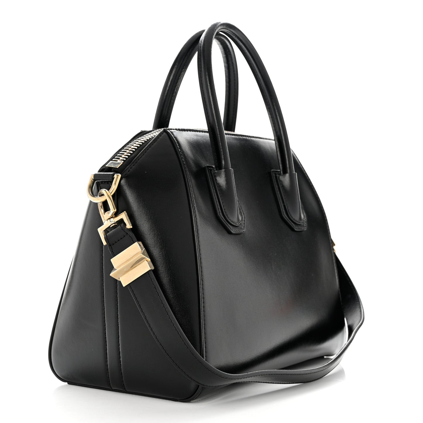 Shiny Lord Calfskin Small Antigona Black