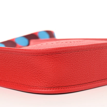 Hermes Taurillon Maurice Flipperball Sangle Evelyne TPM Rouge De Coeur Bleu Frida 9 of 11