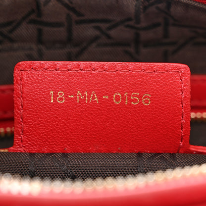 Christian Dior Lambskin Cannage Medium Lady Dior Red 7 of 10