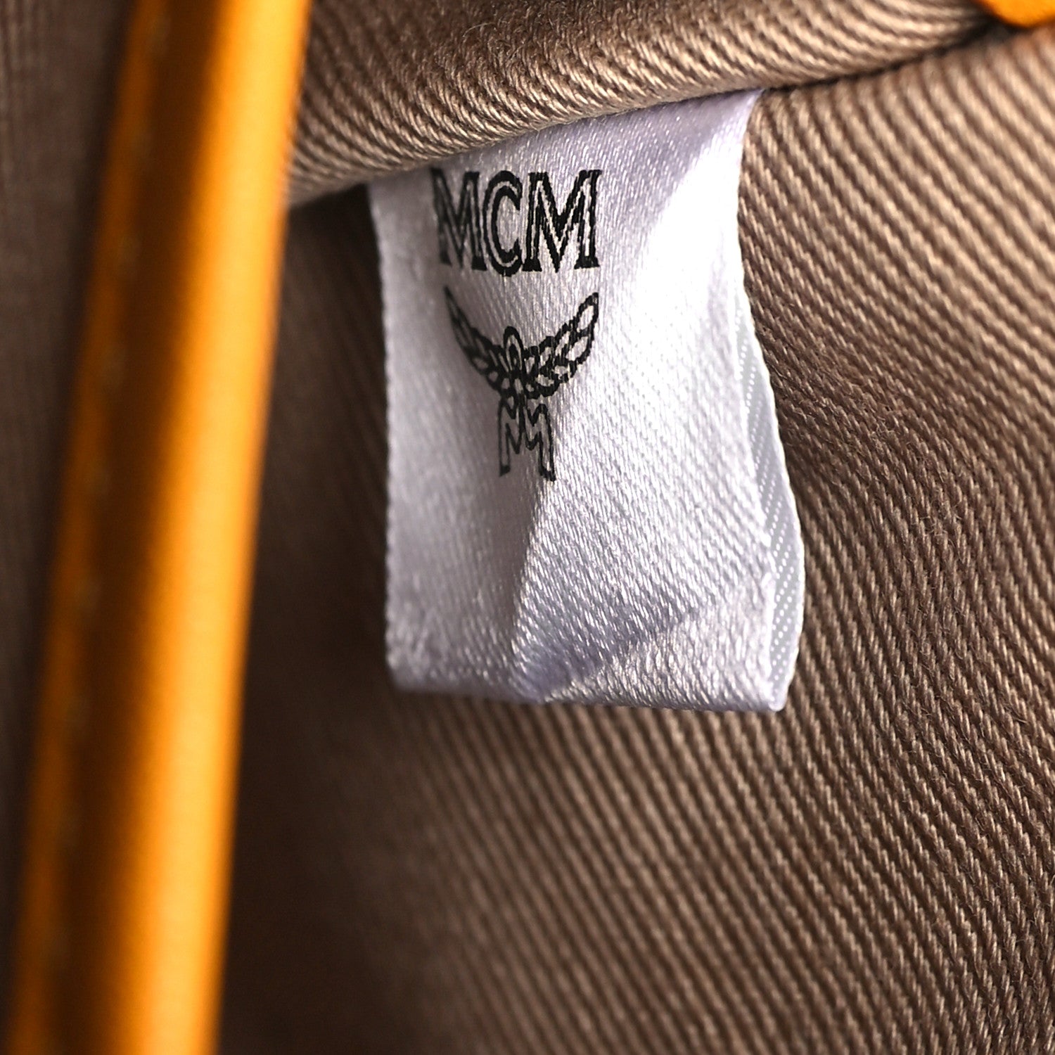 MCM Calfskin Ottomar Monogram Original Belt Bag Golden Mango 6 of 11