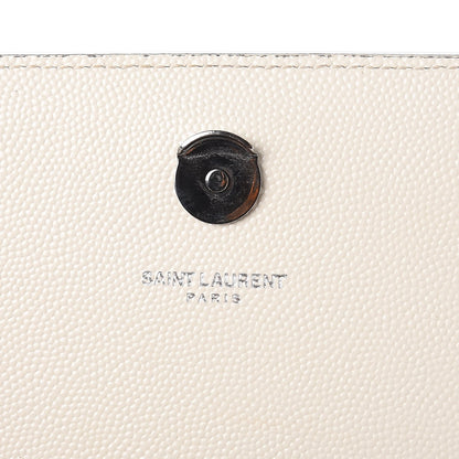 Saint Laurent Grain De Poudre Medium Classic Monogram Kate Satchel Porcellana Black 6 of 11