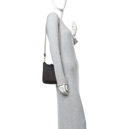 Hermes Taurillon Clemence Amazone Sangle Cavale Evelyne TPM Ebene Gris Pale Etoupe 2 of 10