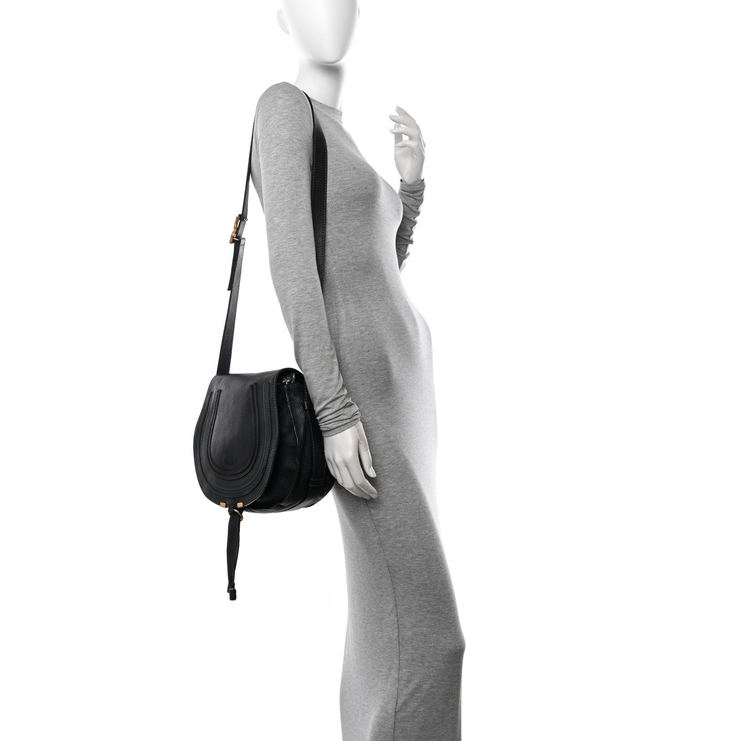 Chloe Grained Calfskin Medium Marcie Saddle Bag Black 2 of 14