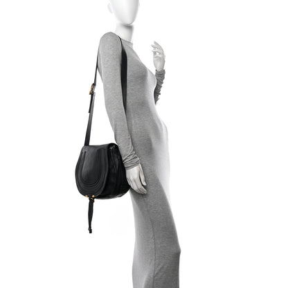 Chloe Grained Calfskin Medium Marcie Saddle Bag Black 2 of 14