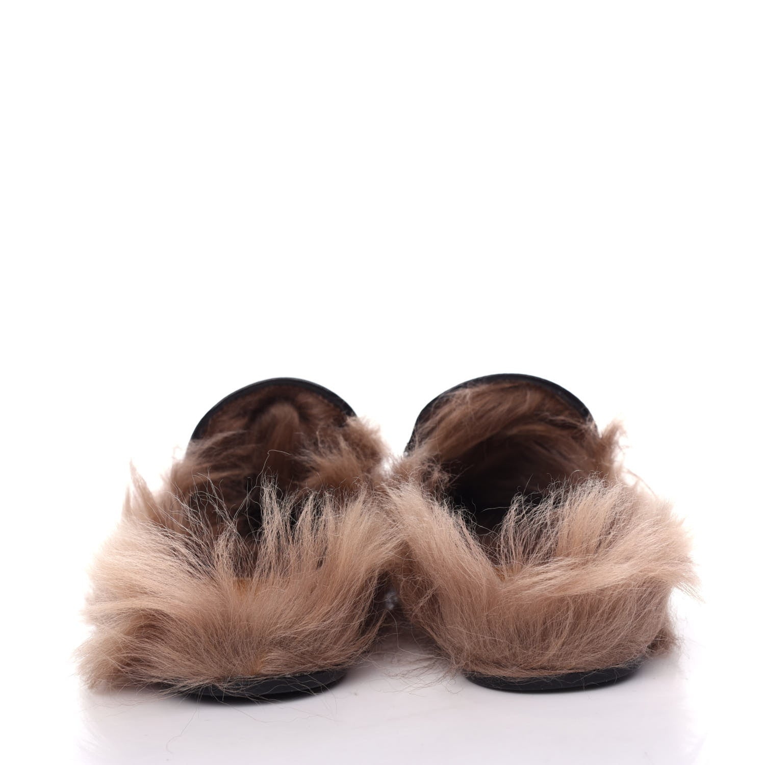 Gucci Patent Fur Womens Princetown Slippers 38 Black Natural 7 of 10