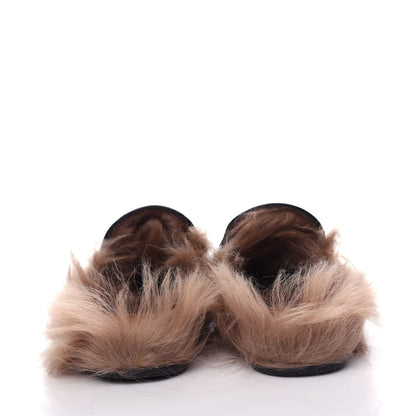 Gucci Patent Fur Womens Princetown Slippers 38 Black Natural 7 of 10