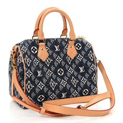 Louis Vuitton Jacquard Since 1854 Speedy Bandouliere 25 Blue 3 of 12
