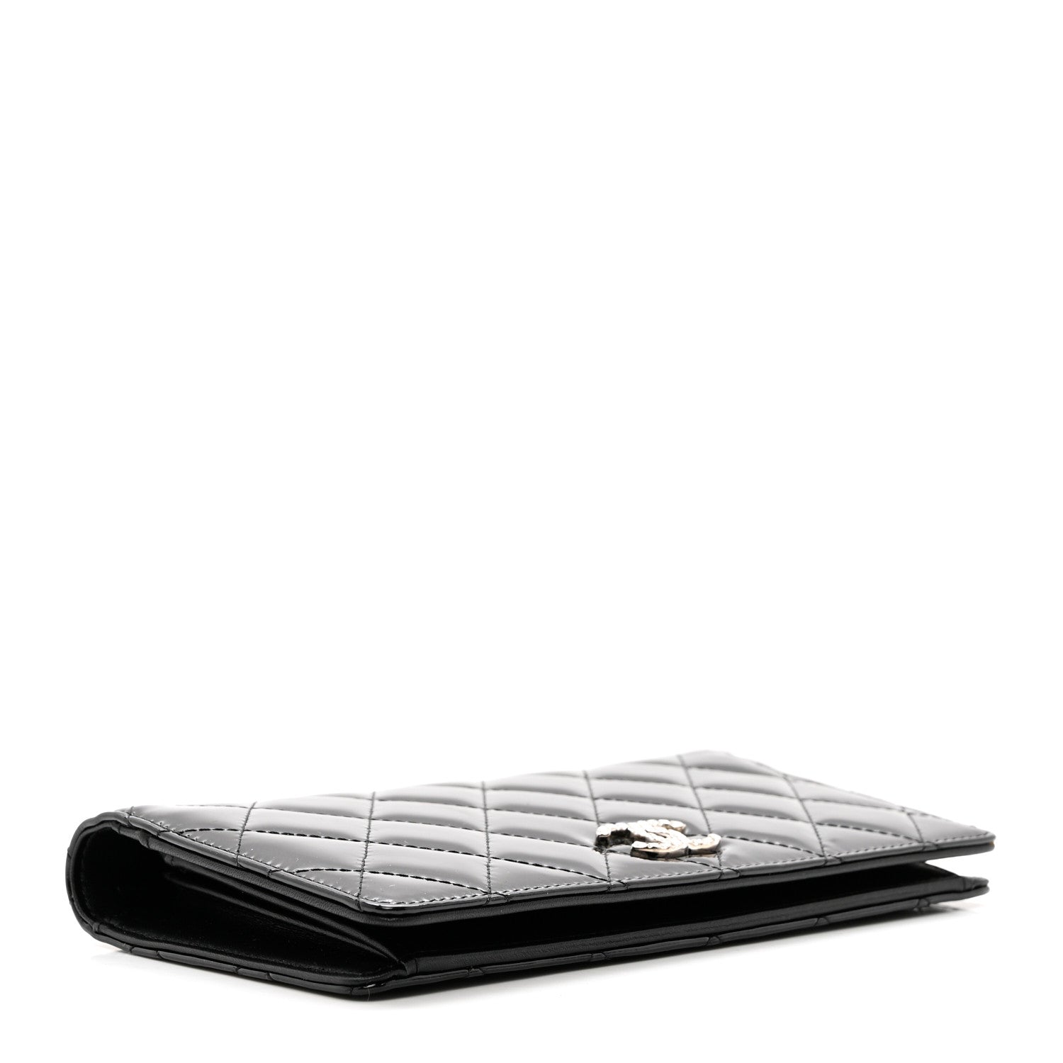 Chanel Patent Quilted Brilliant Yen Wallet Black 4 of 8