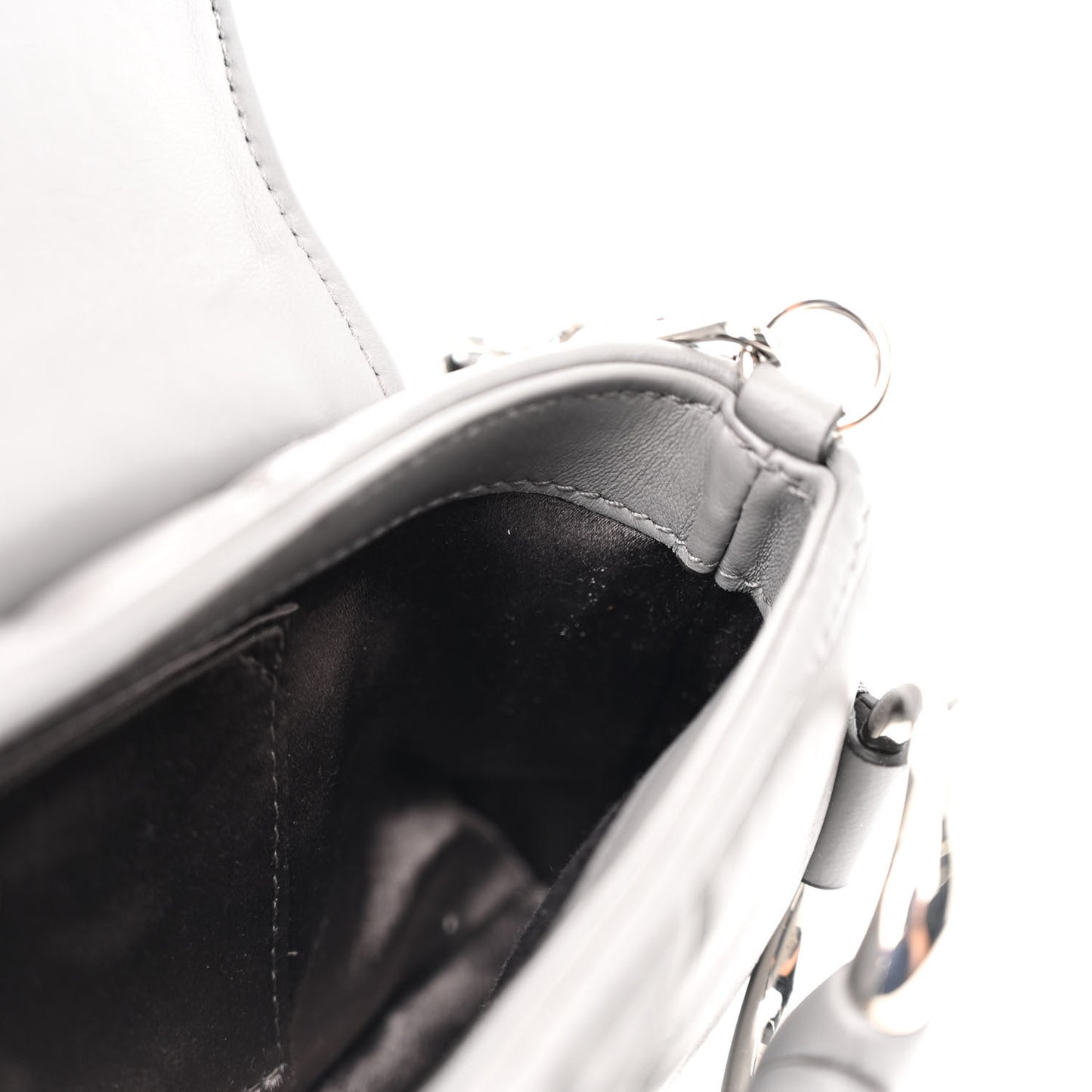 Nappa Vertical Matelasse Small Maxi Horsebit Chain Shoulder Bag Gray
