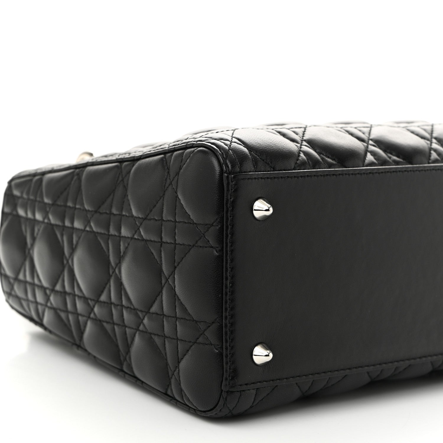Christian Dior Lambskin Cannage Medium Lady Dior Black 9 of 10