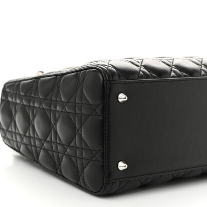 Christian Dior Lambskin Cannage Medium Lady Dior Black 9 of 10