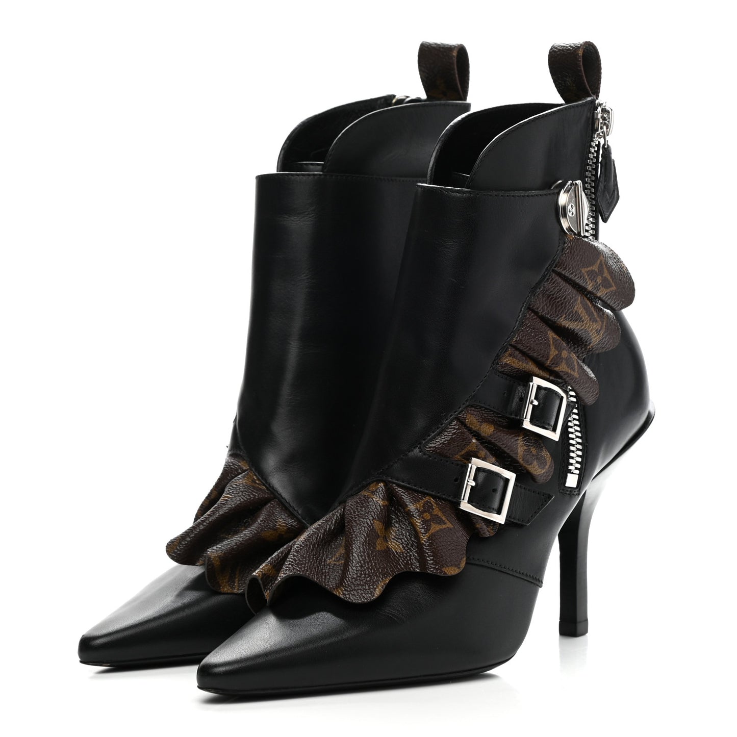 Calfskin Monogram Janet Ankle Boots 38 Black