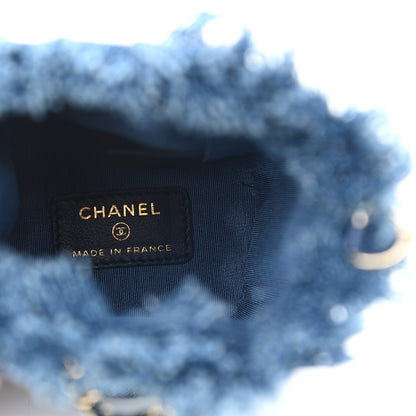 Chanel Denim Quilted Mood Mini Bucket With Chain Blue Multicolor 5 of 11