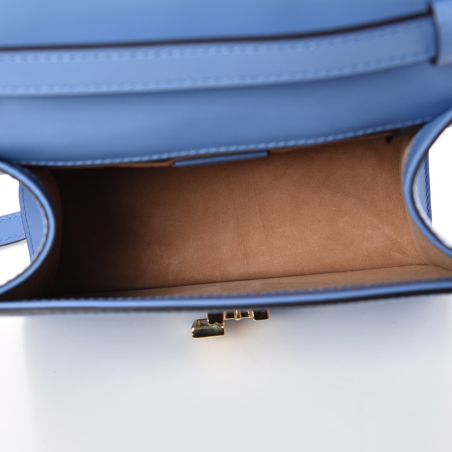 Gucci Vitello Fontanella Web Mini Sylvie Top Handle Bag Clear Sky Blue 9 of 11