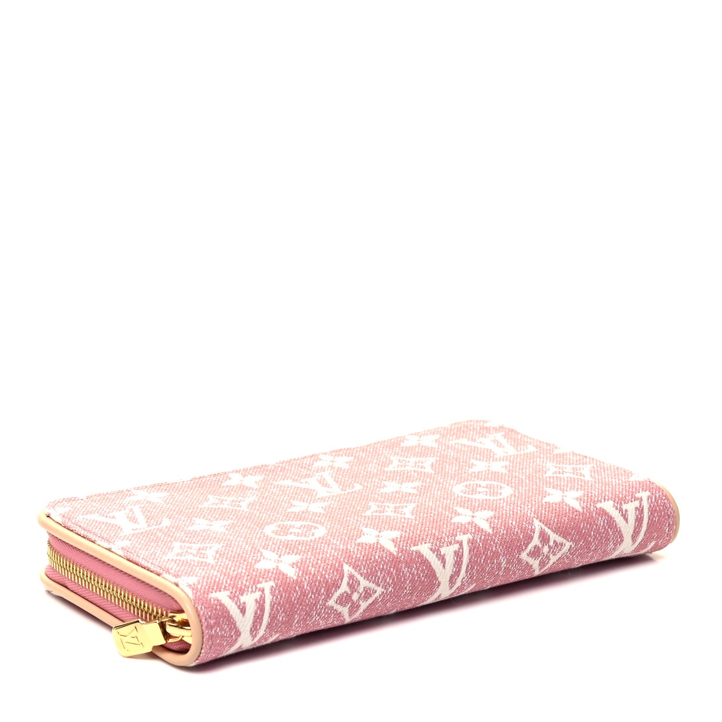 Denim Monogram Jacquard Zippy Wallet Pink