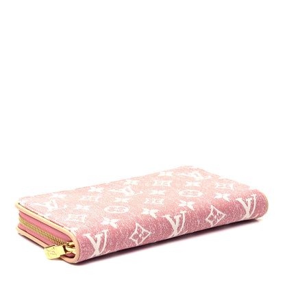 Louis Vuitton Denim Monogram Jacquard Zippy Wallet Pink 4 of 7