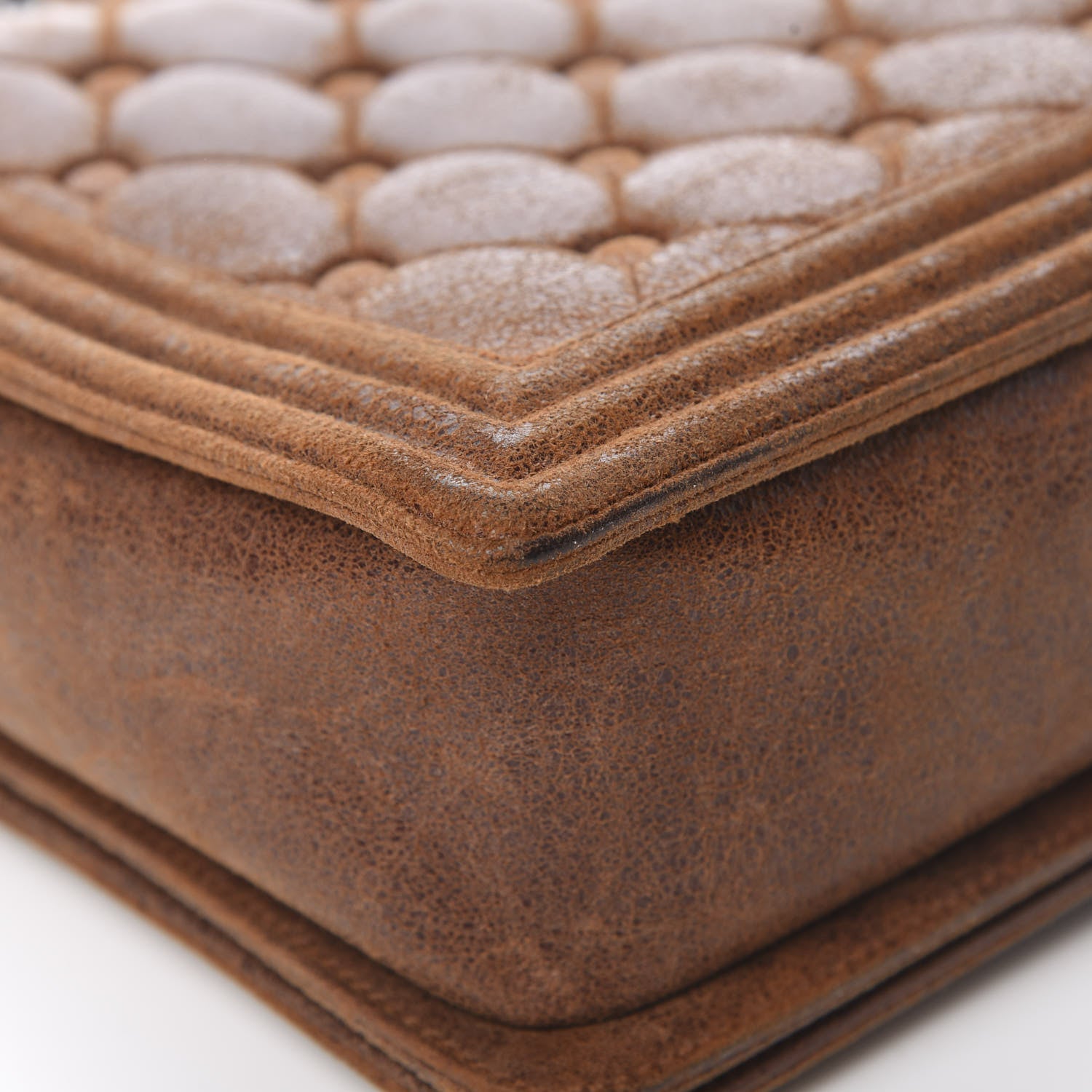 Chanel Nubuck Chesterfield Quilted Large Celtic Boy Flap Brown 12 of 14