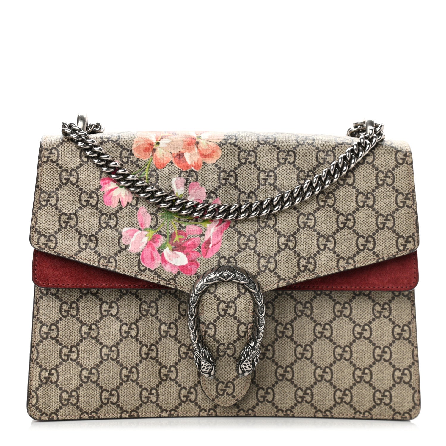 Gucci GG Supreme Monogram Blooms Medium Dionysus Shoulder Bag Beige Multicolor Dry Rose 1 of 14