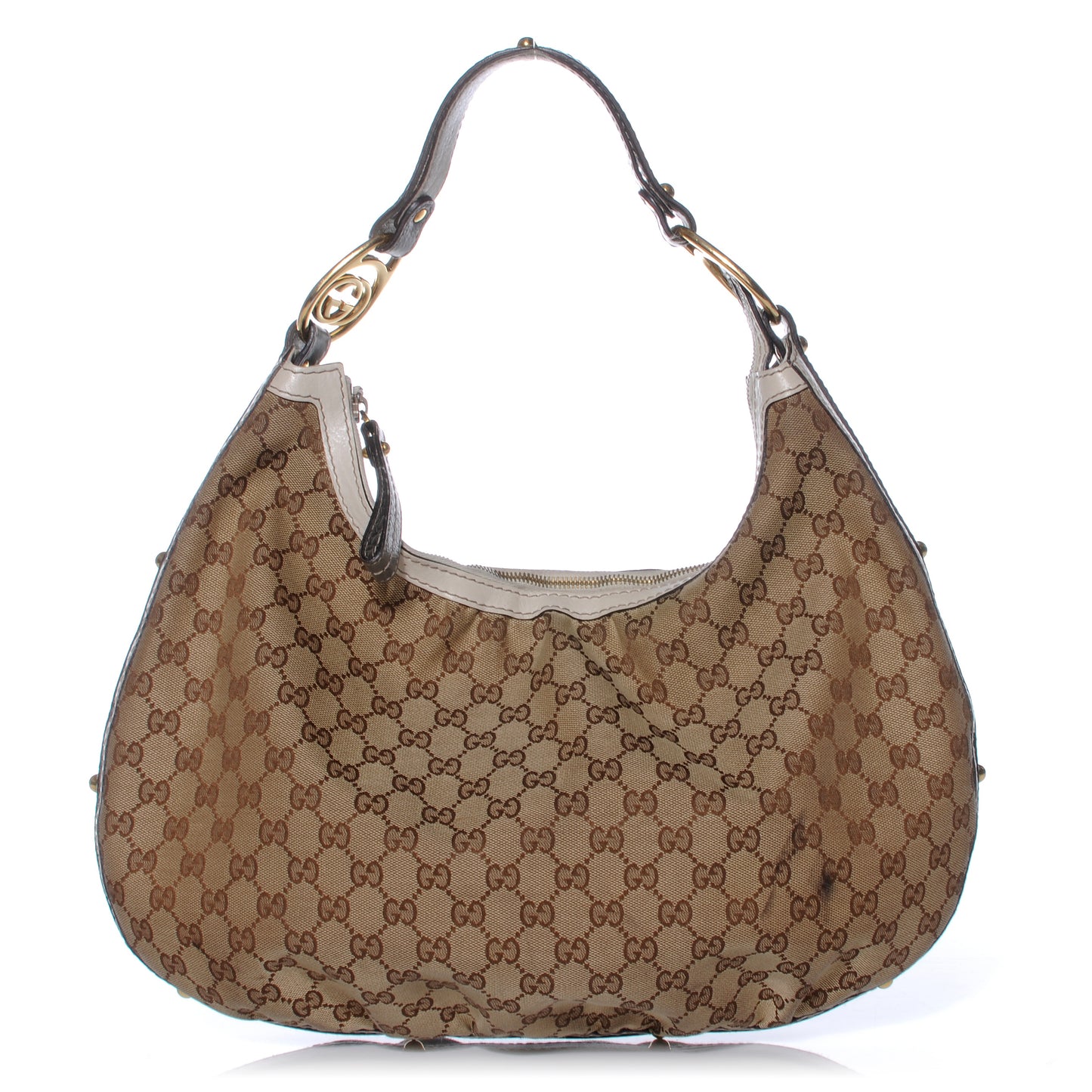 Monogram Medium Interlocking Hobo Off White