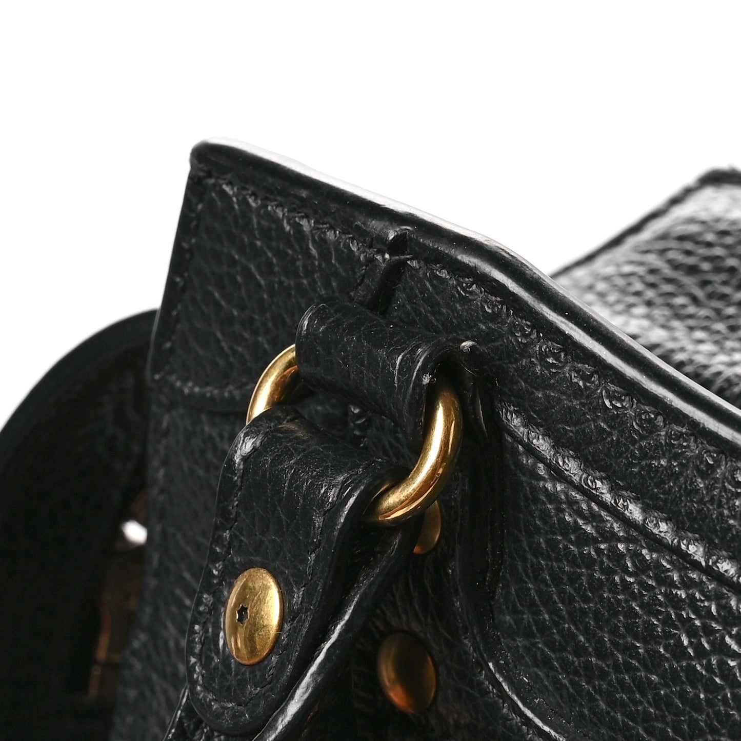 Grained Calfskin Neo Classic Gold Hardware Mini City Black