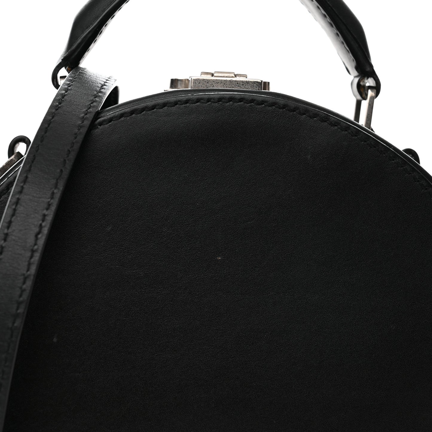 Calfskin Small Mica Hat Box Black