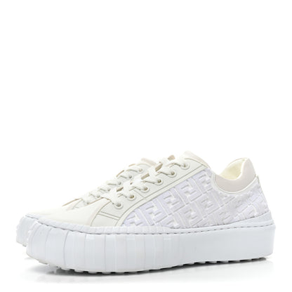 Fendi Velvet FF Calfskin Womens Fendi Force Low Top Sneakers 39 White 3 of 16