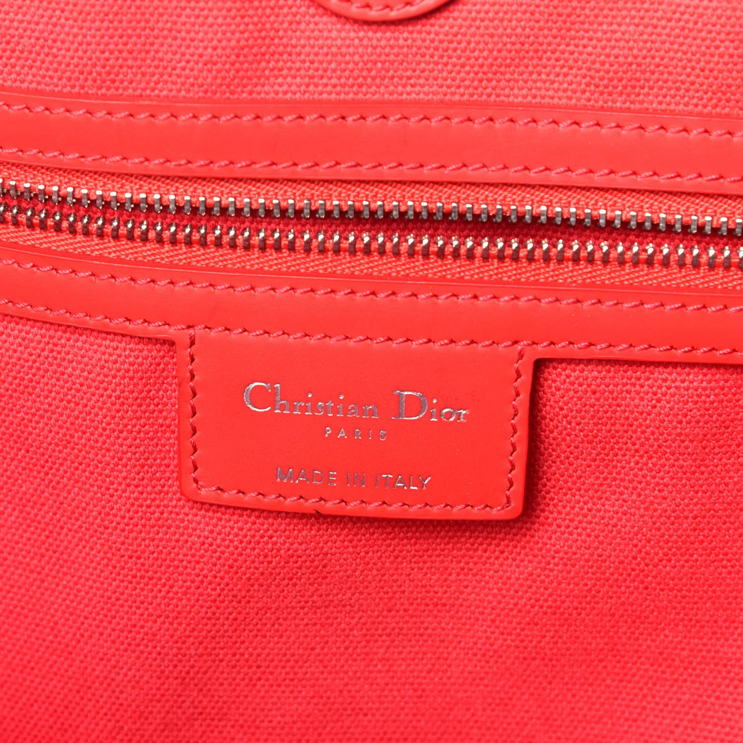 Coated Canvas Cannage Panarea Shopping Tote Red