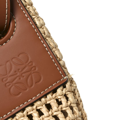 Loewe Raffia Calfskin Paulas Ibiza Balloon Ruffle Basket Tote Bag Natural Tan 20 of 21
