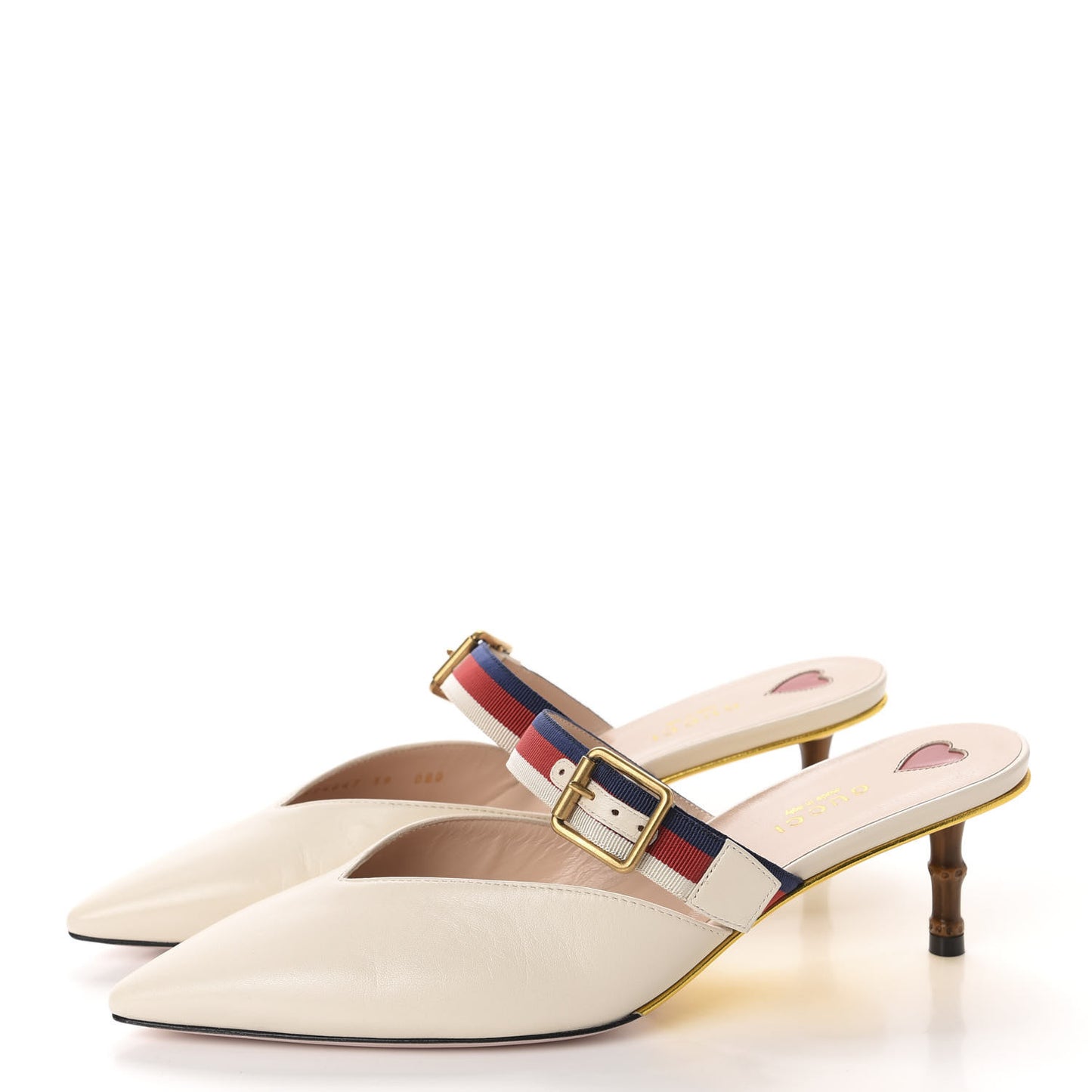 Malaga Kid Sylvie Web Bamboo Low Heel Mules 39 White
